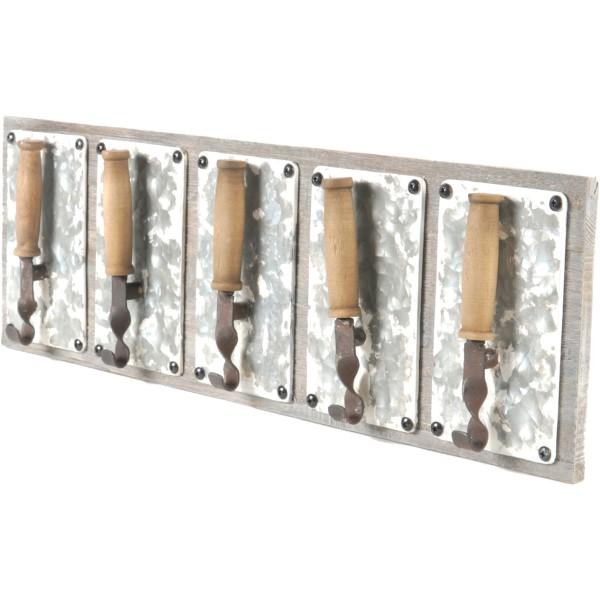 Wooden Metal Wall Shelf with Hooks – FORPOST TRADE INC.