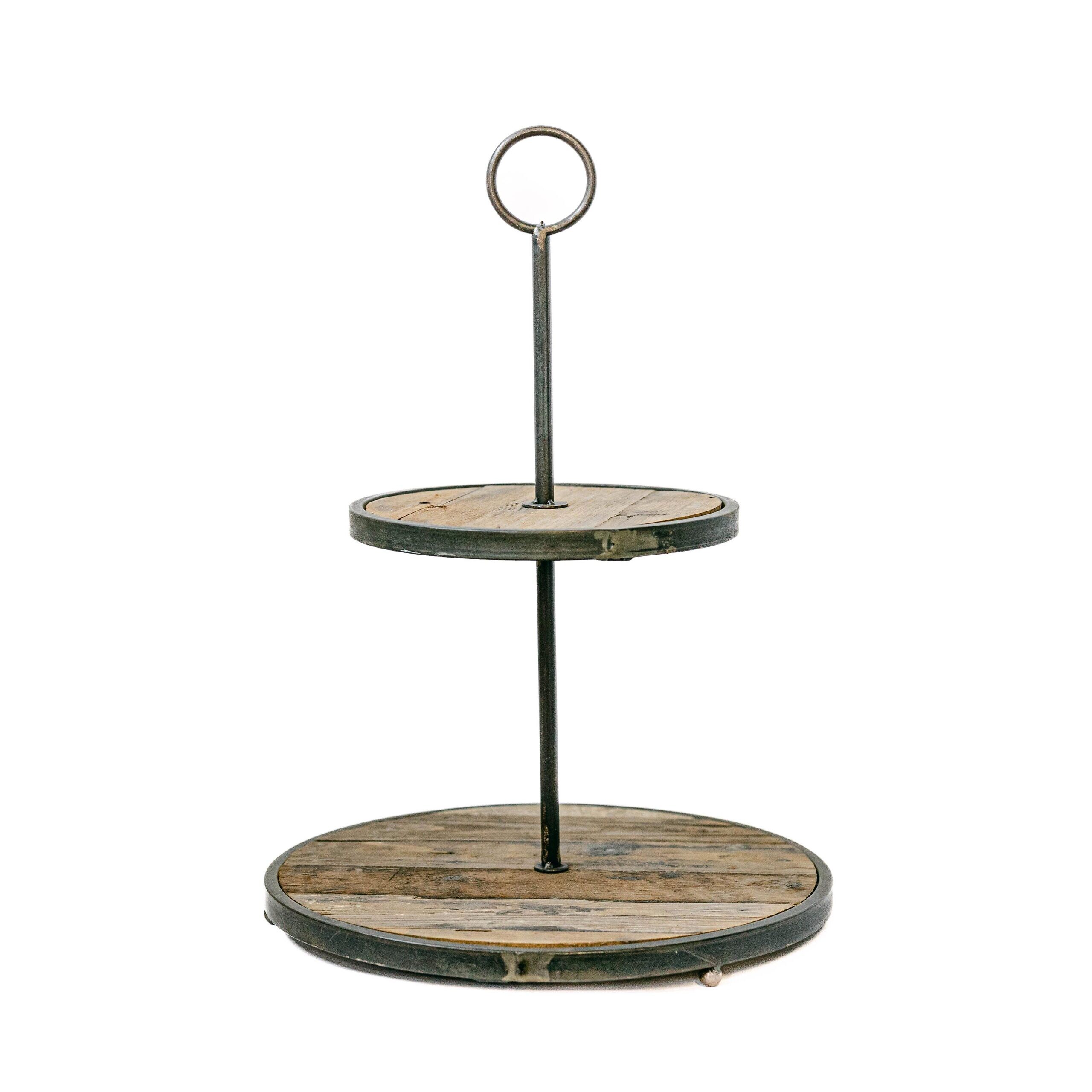 Wood And Metal Two Tier Tray – FORPOST TRADE INC.