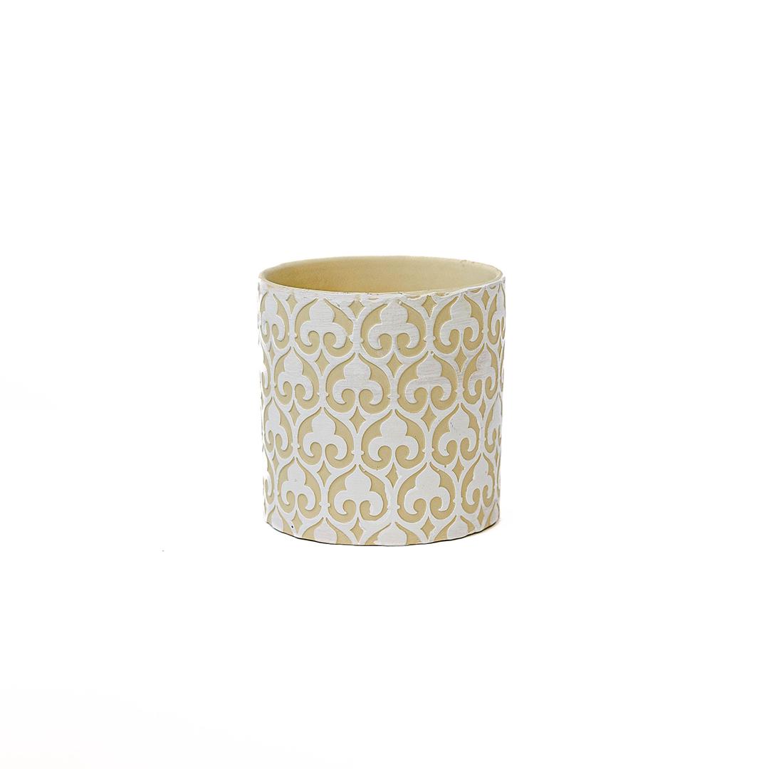 Cement Flower Pot, Fleur-de-lys, Cream – FORPOST TRADE INC.