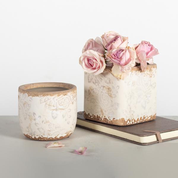 Square Ceramic Flower Pot FORPOST TRADE INC.